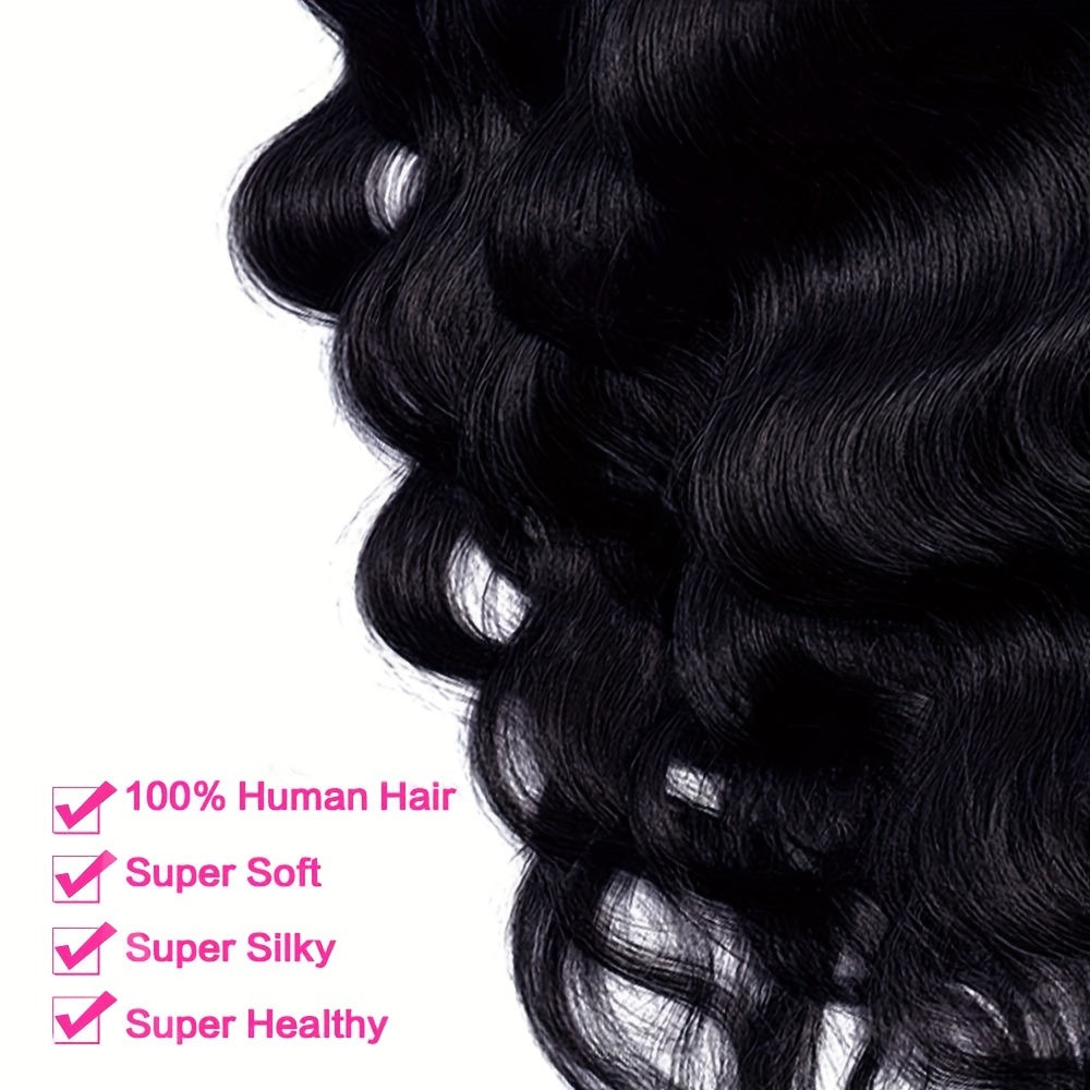 Body Wave Clip Ins Human Hair 8pcs/Set 4.23 oz Body Wave Clip In Hair Extensions 10A Brazilian Virgin Human Hair for Natural Black Color 18 Inch